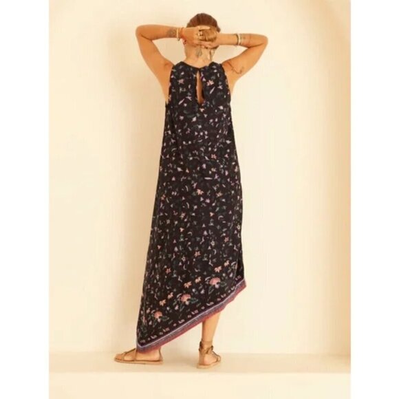 💕NATALIE MARTIN💕 Ashley Asymmetrical Midi Dress ~ Teal Pomegranite Print Small - Picture 13 of 13